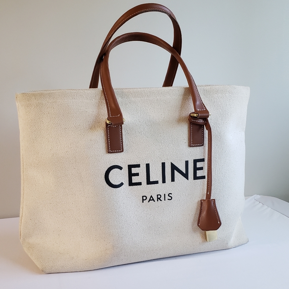 Celine Cabas Canvas Tote Purse Bag